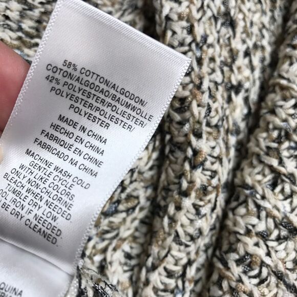 Jones New York Chunky Sweater Knit Waterfall Vest – Cream & Gray – Size M (NWT) - Picture 9 of 9